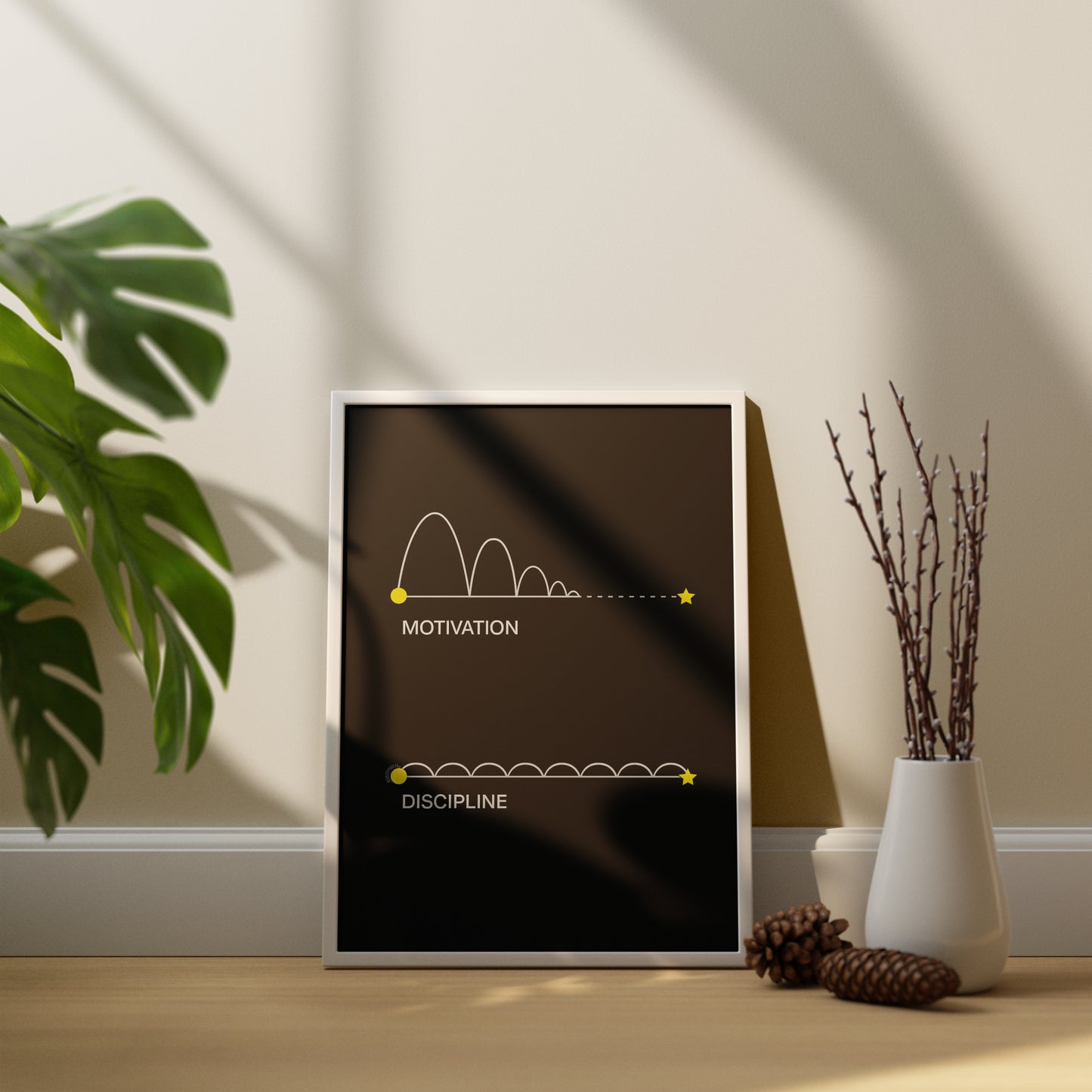 Motivational vs Discipline minimal poster