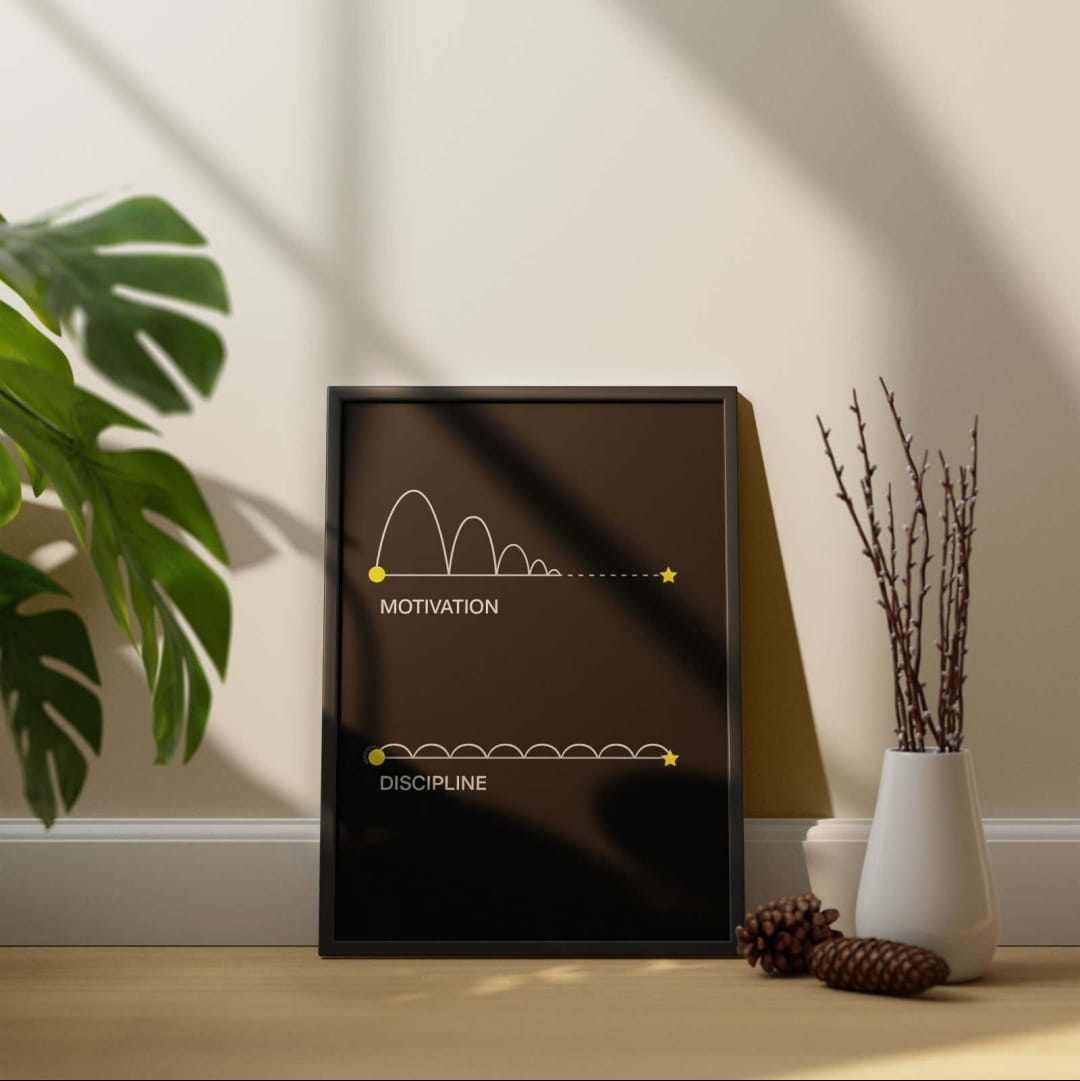 Motivational vs Discipline minimal poster