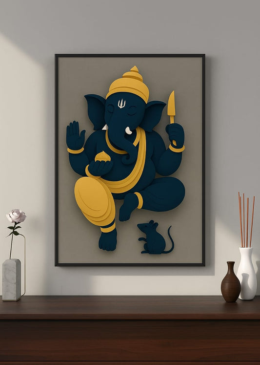 Lord Ganesha abstract wall poster