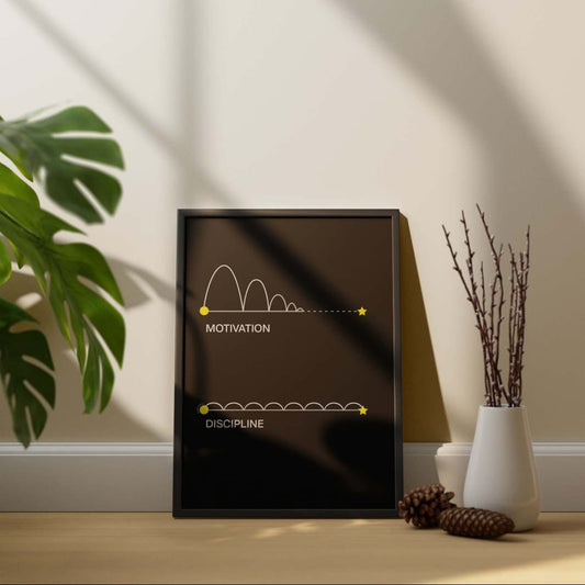 Motivational vs Discipline minimal poster
